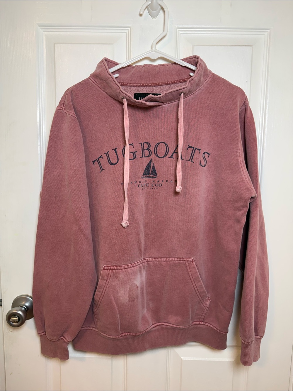 Dusty Rose Tugboats Hooded Pullover